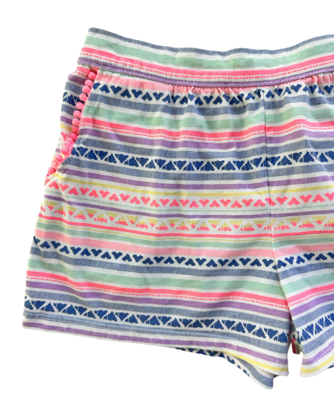Girls Size 10/12 OshKosh B’Gosh Striped Heart Cotton Shorts w/ Pockets