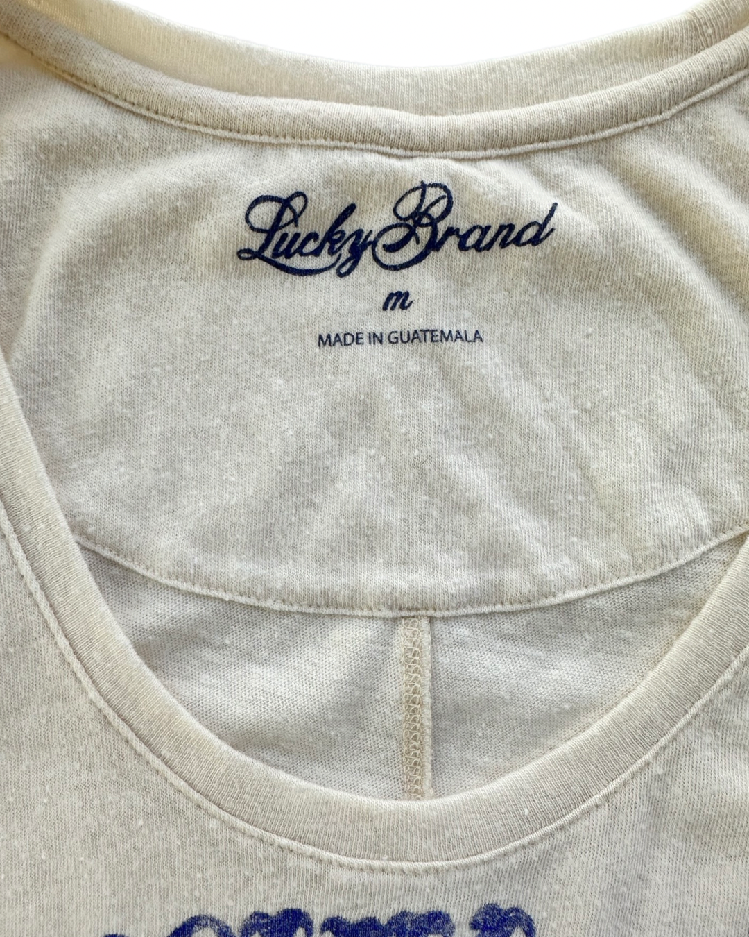 Women’s Medium Lucky Brand Blue Grass Guitar Tank Top