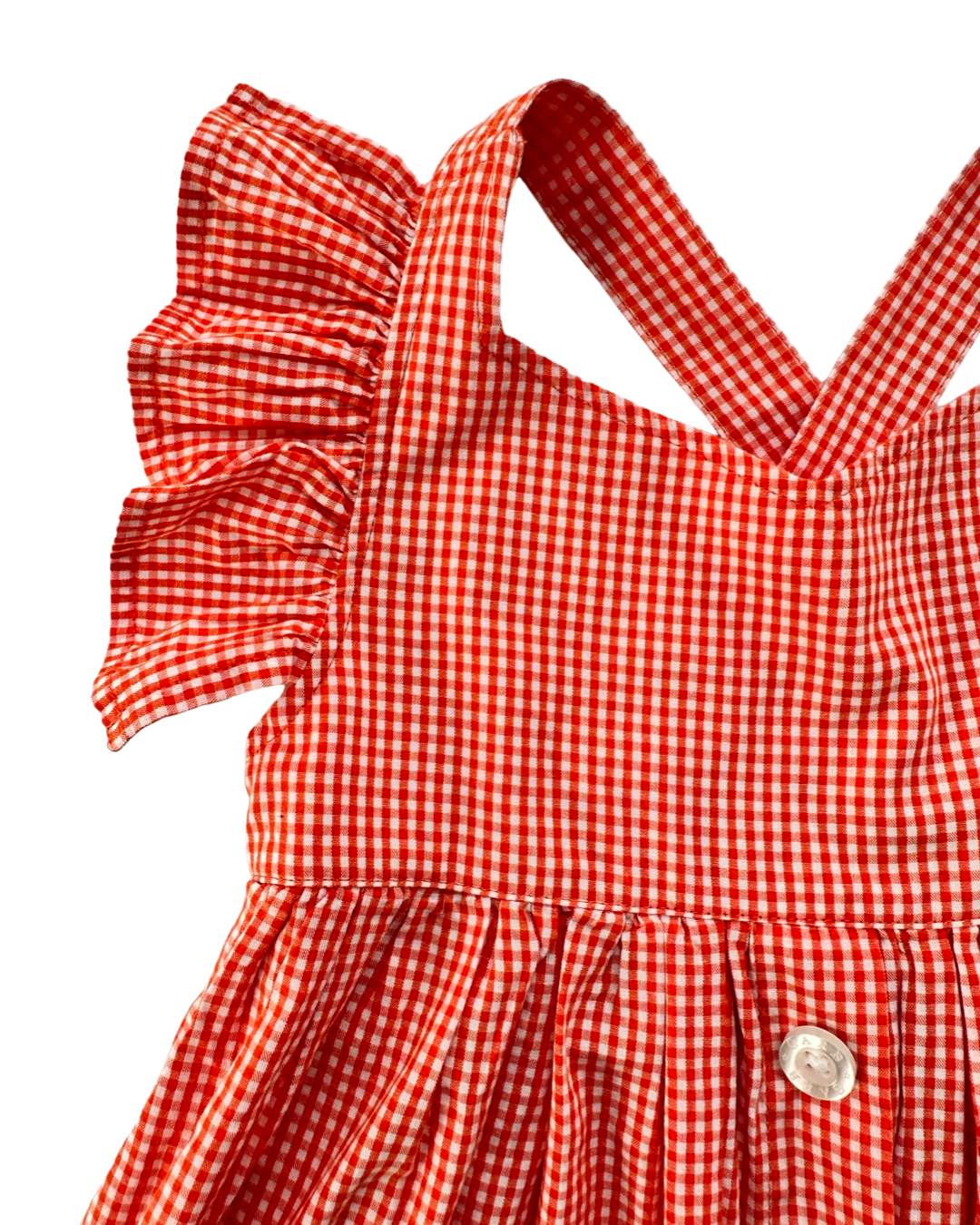 2T Toddler Girl Orange and White Gingham Garb Dress