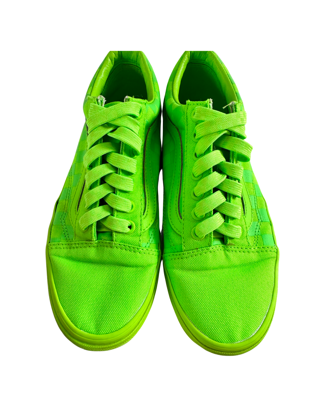 Vans Women Size 8, Men’s 6.5 Old Skool Tonal Checkerboard Skate Shoe - Green Gecko