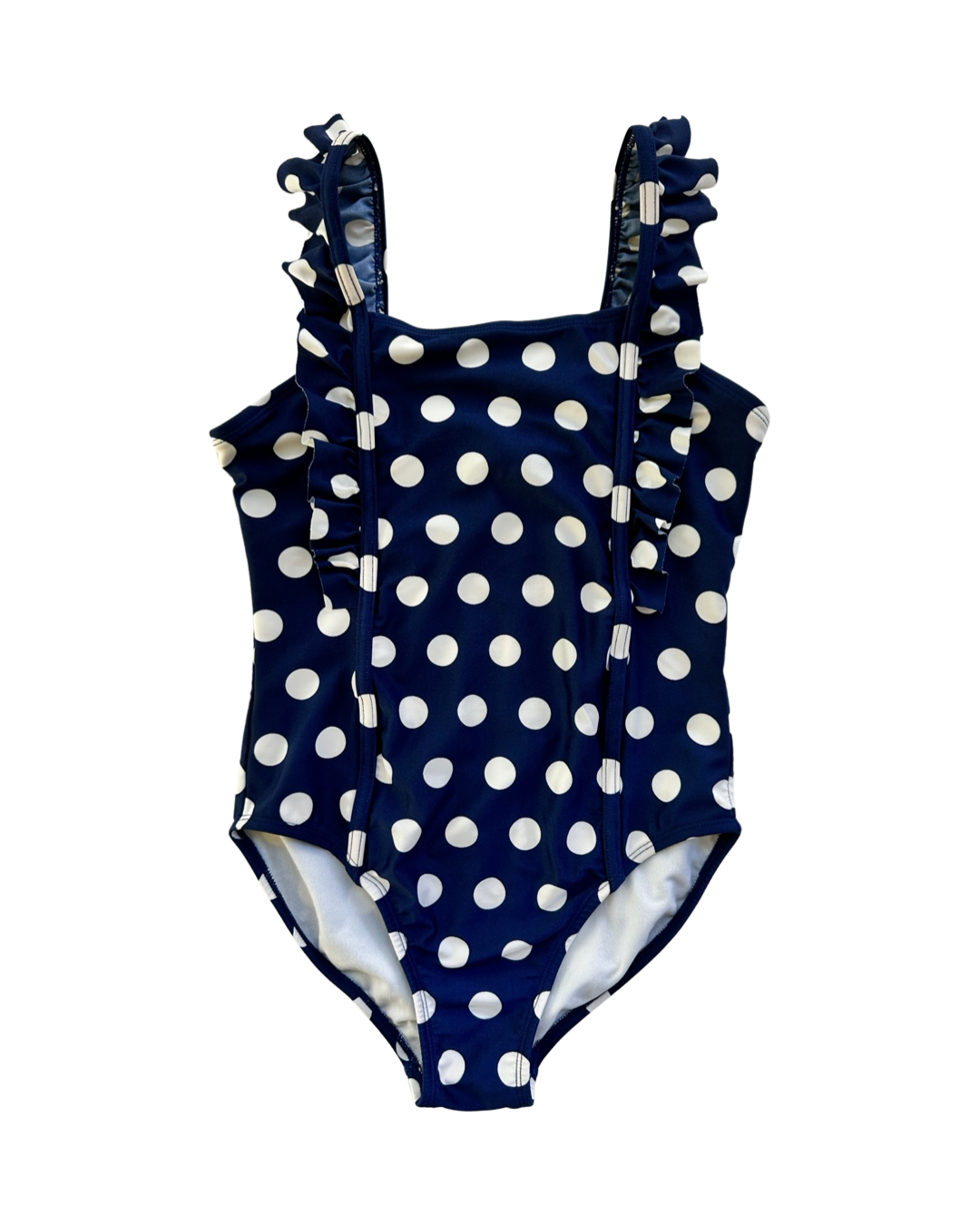 Girls Large Size 10/12 Cat & Jack Navy Polka Dot One Piece Swim Suit
