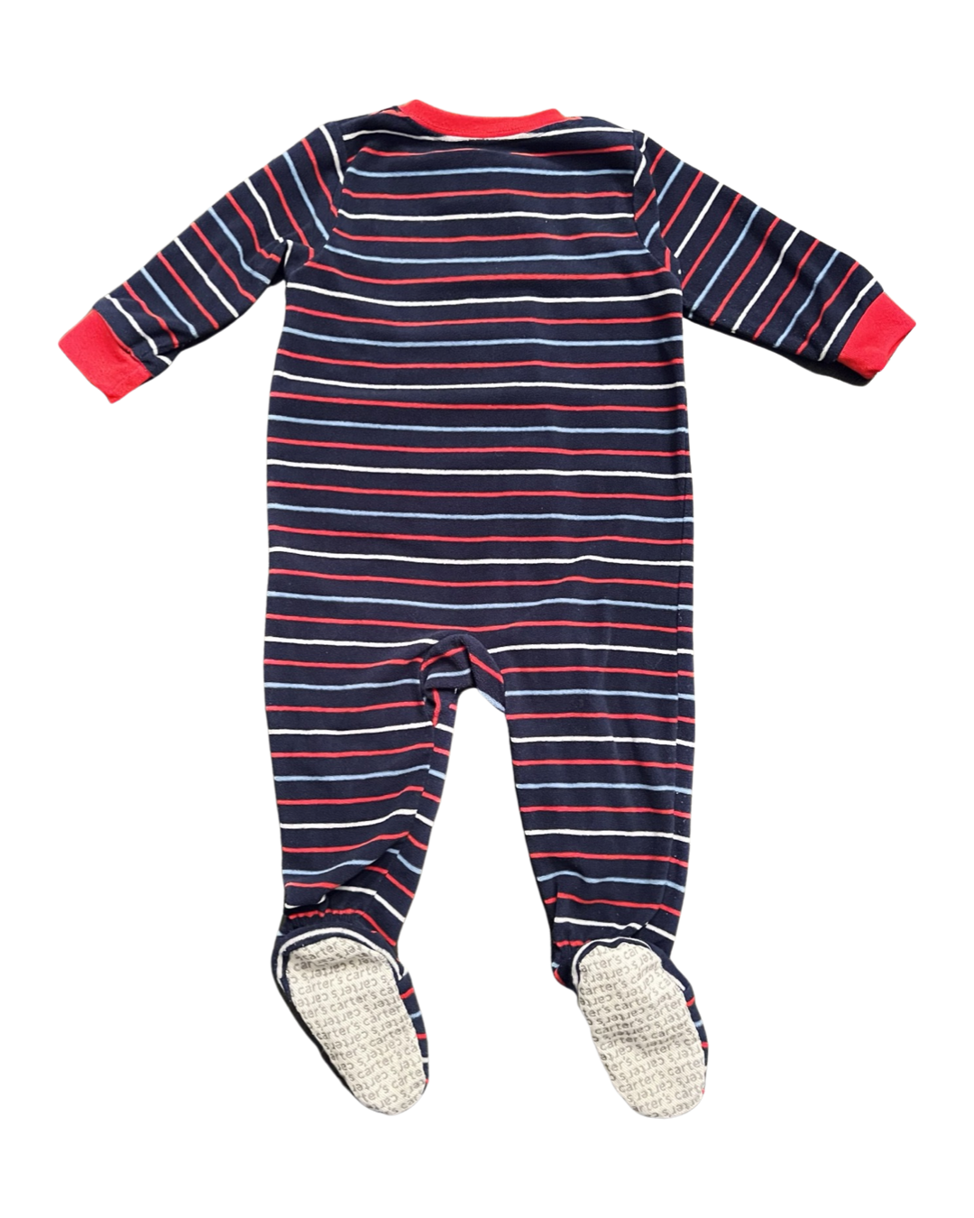 12M Baby Boy Carters Striped Fleece Firetruck PJs