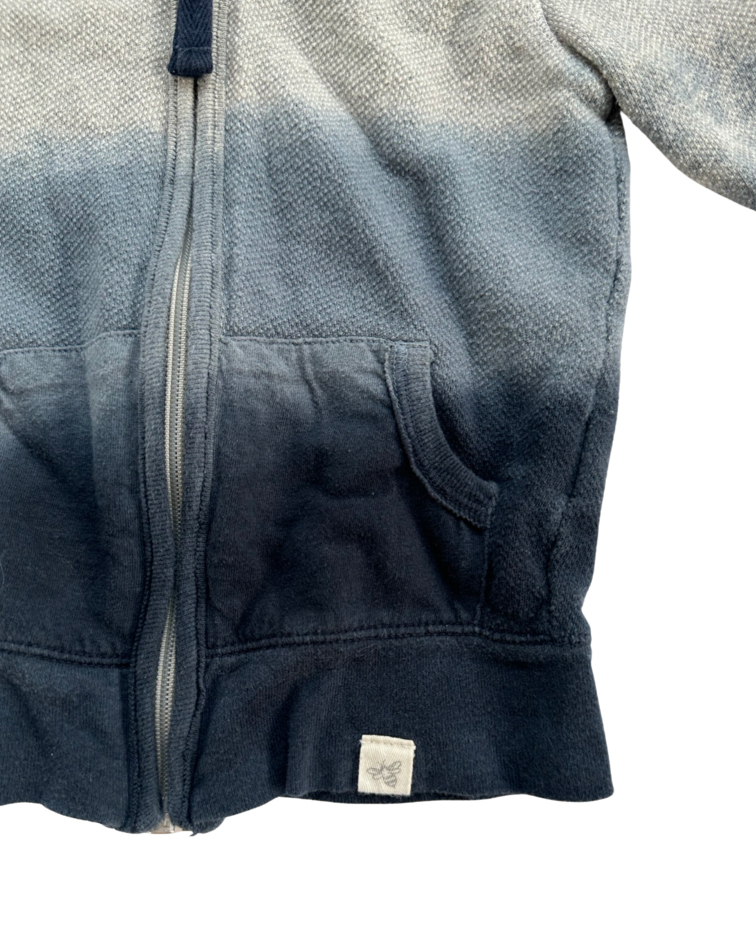 18M Baby Boy Burt’s Bees Organic Cotton Blue Ombré Tie Dye Zip Up Hoodie Shirt