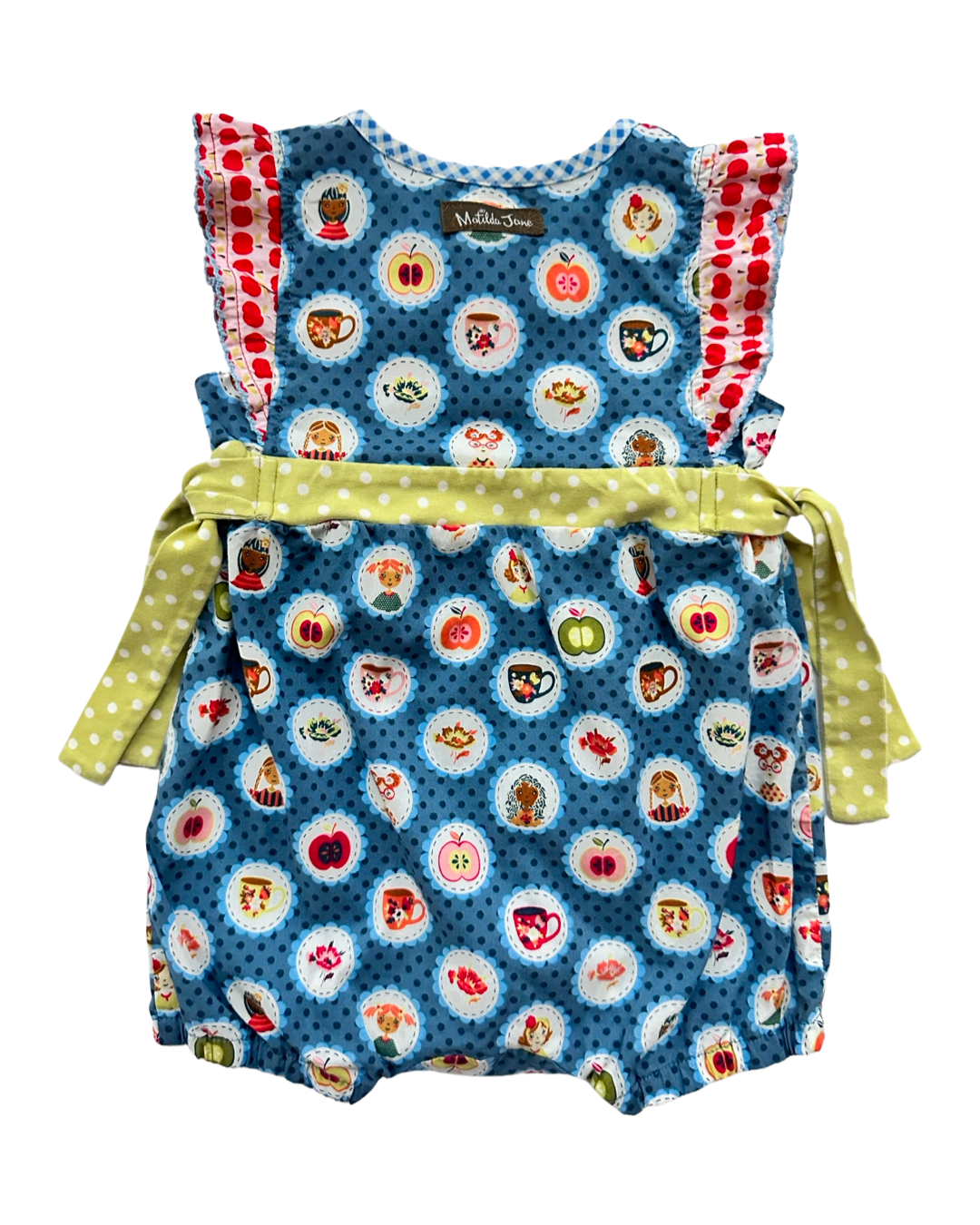 6-12M Baby Girl Matilda Jane Apple Teachers Pet Bubble Romper
