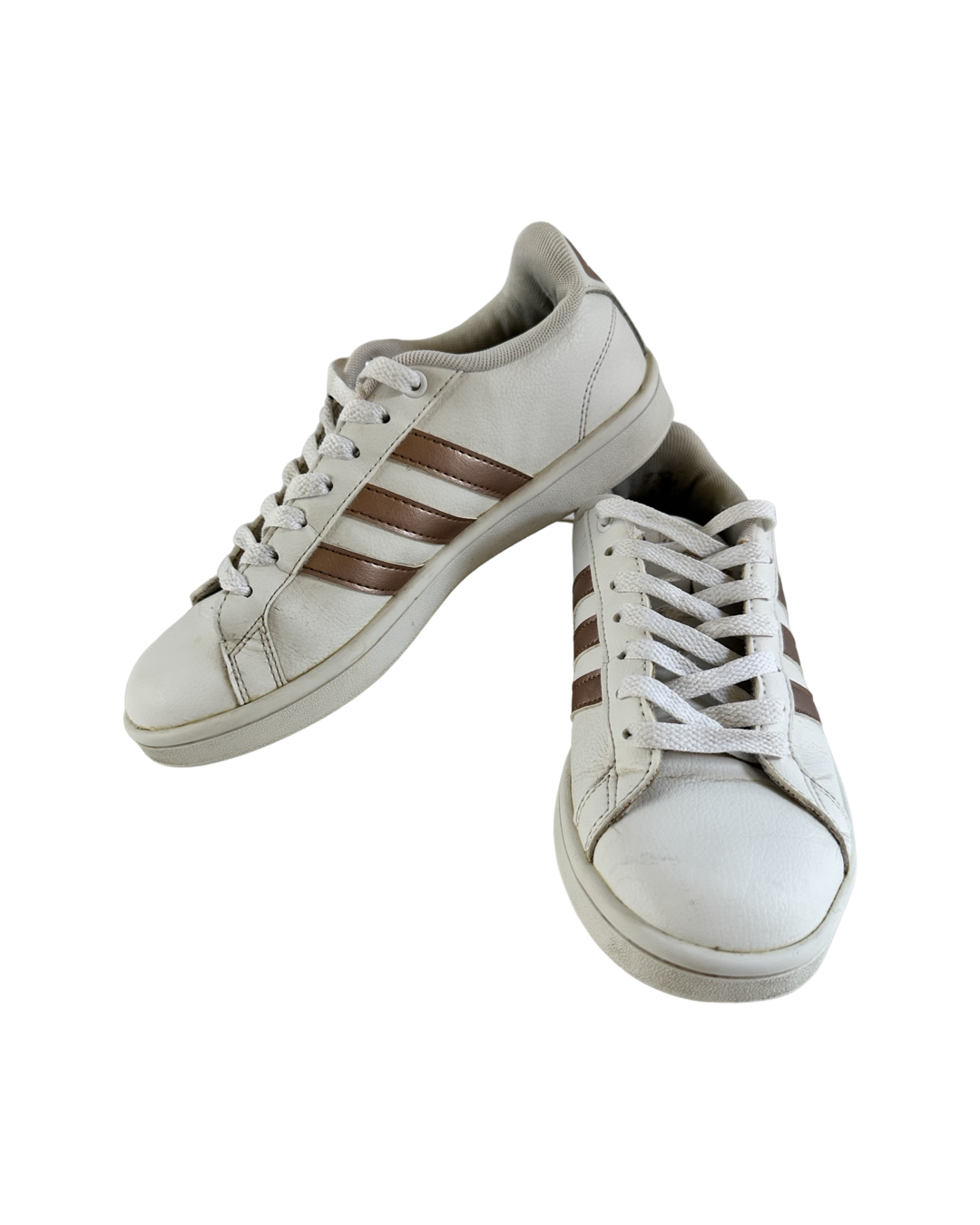Women’s Size 6 Adidas White / Rose Gold Cloudfoam Sneakers Shoes