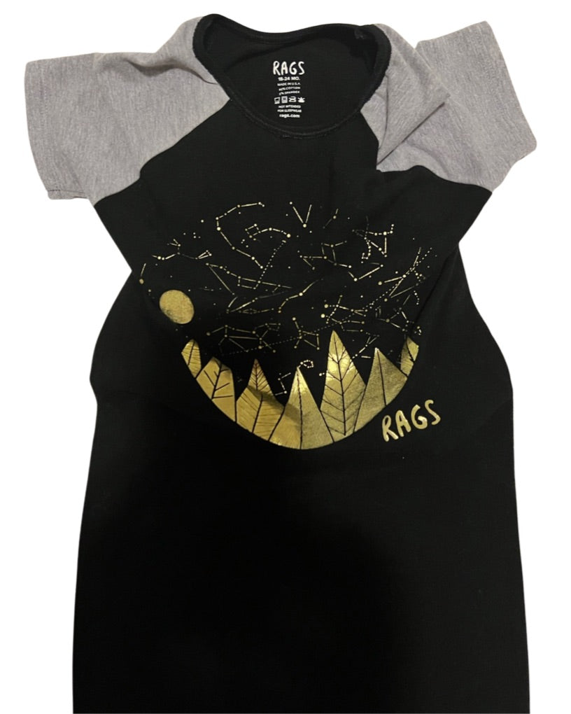 18M-24M Baby Boy / Girl Black & Gold Constellations RAGs