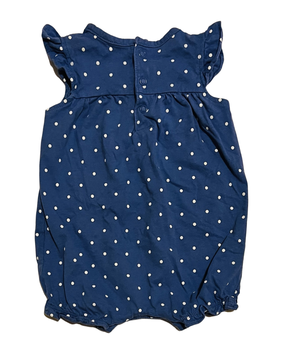 6M Baby Girl Blue / White Carters Polka Dot Bubble Romper