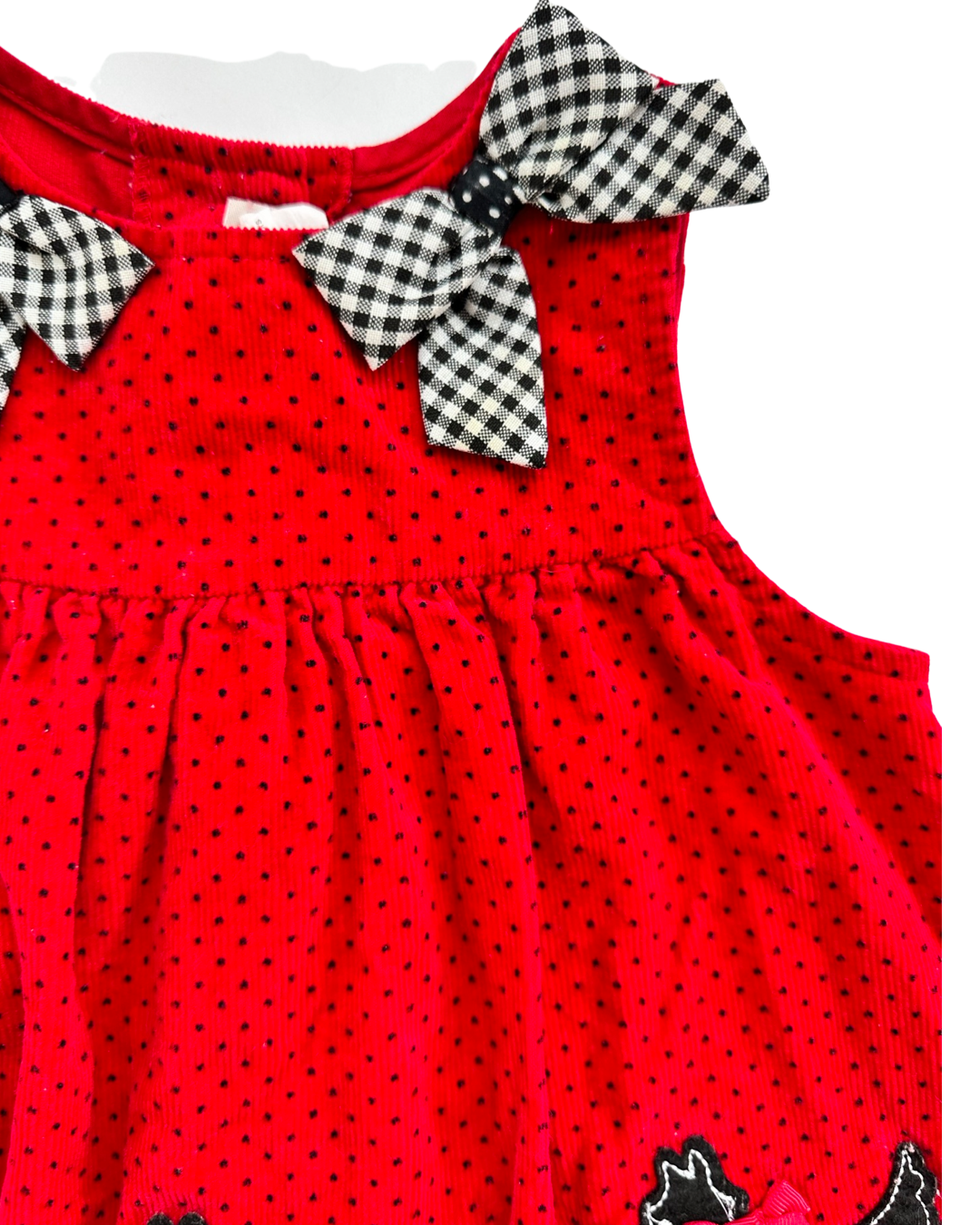 24M Baby Girl Rare Too! Red Corduroy Scottie Dog Dress