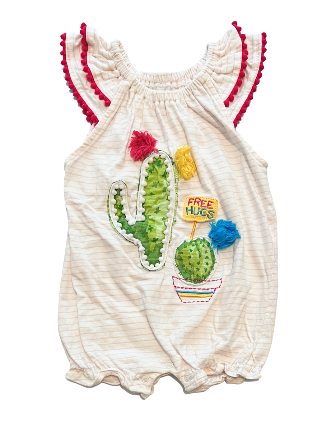 9M-12M Baby Girl MudPie Free Hugs Romper Outfit