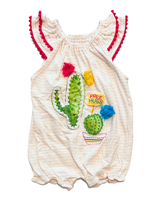 9M-12M Baby Girl MudPie Free Hugs Romper Outfit