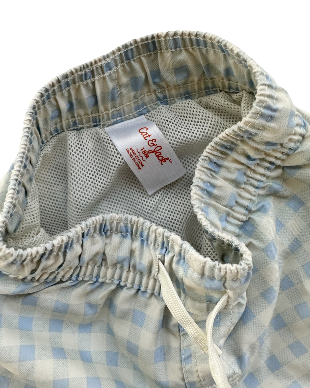 18M Baby Boy Blue Gingham Cat & Jack Swim Shorts