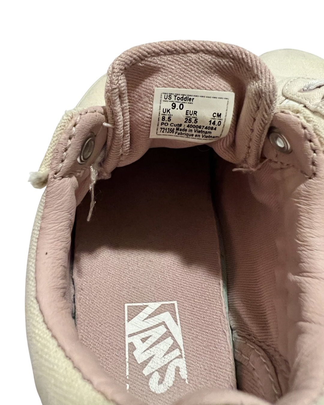 9C Toddler Girl Light Pink Vans