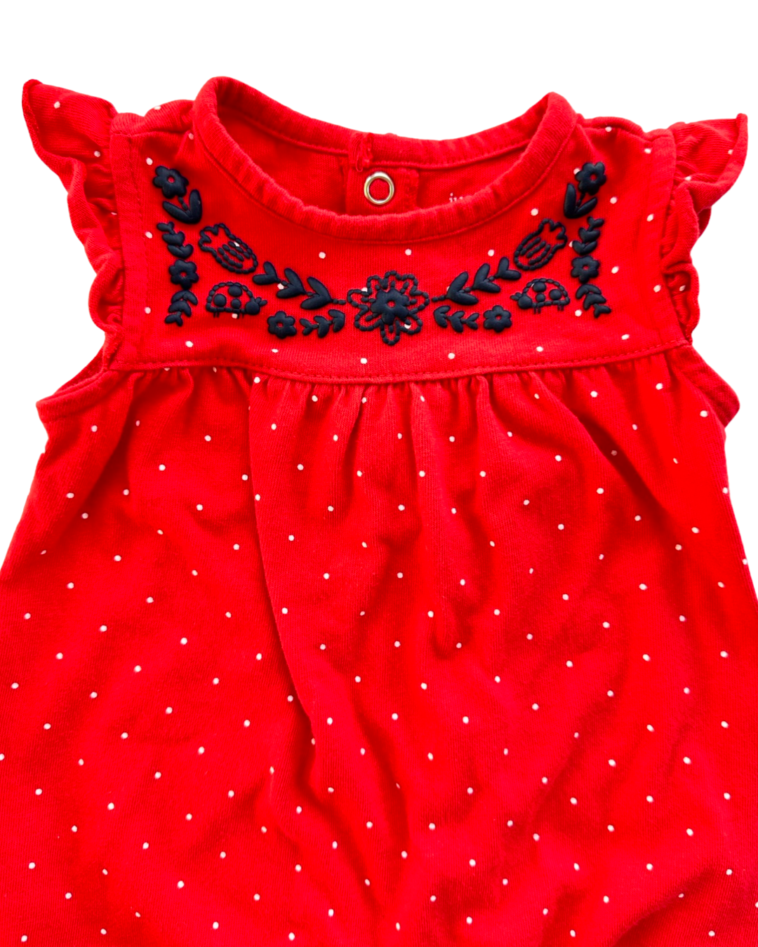 3M Baby Girl Carters Red Polka Dot Bubble Romper