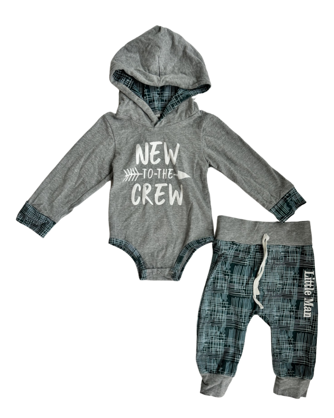 12M-18M Baby Boy Boutique New To the Crew Outfit