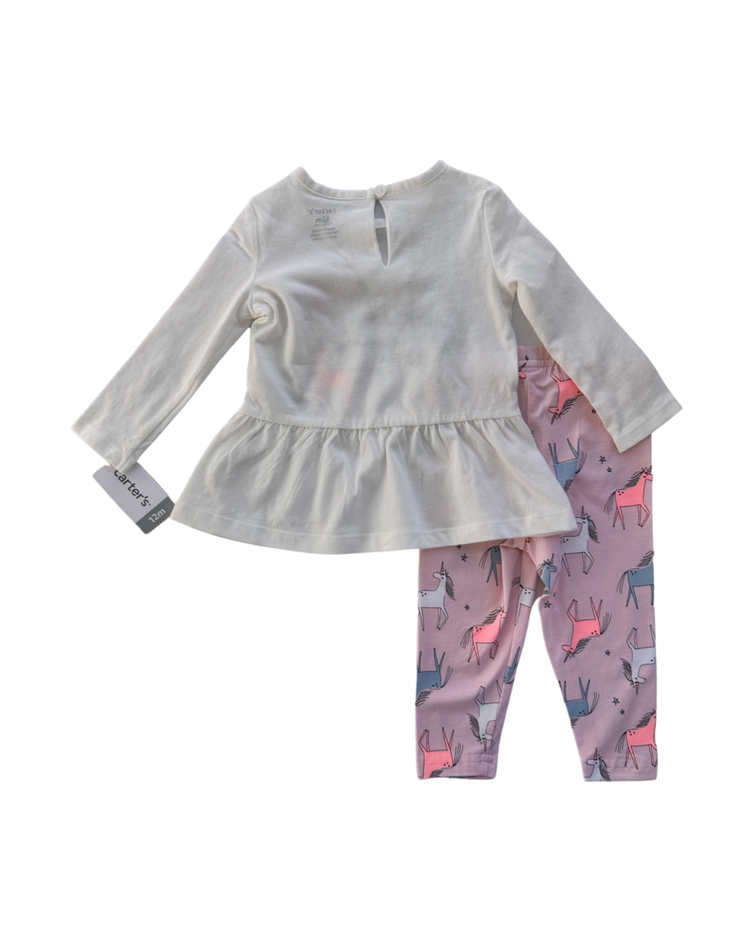 12M Baby Girl Carters Unicorn Top & Coordinating Pink Leggings