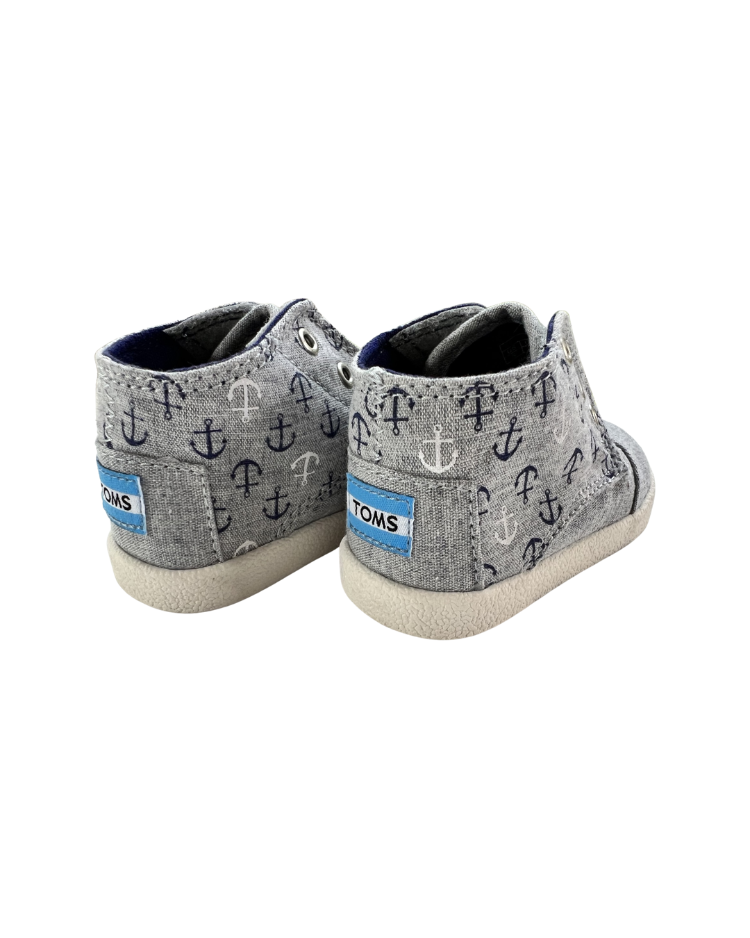5C Toddler Boy TOMS Blue Nautical Anchor Shoes