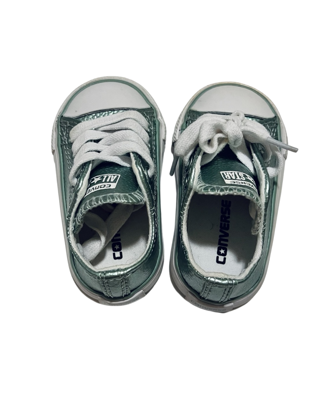 3C Baby Girl Mint Green Leather All Star Converse Chucks