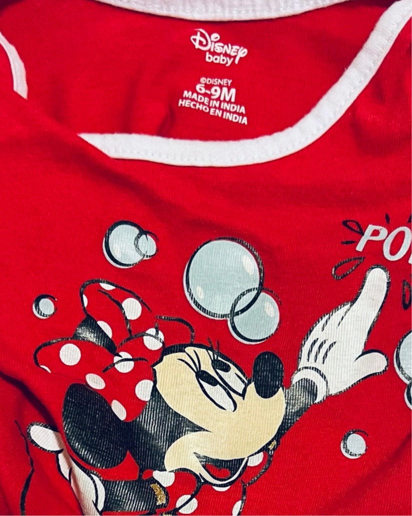 6-9M Baby Girl Red Disney Minnie Mouse Onesie