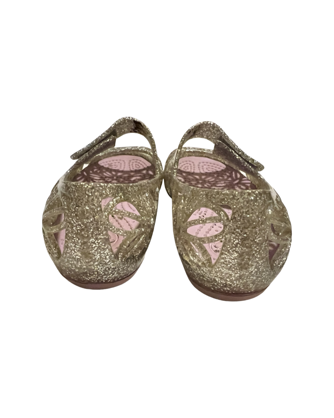 9C Toddler / 10C Toddler Girl Silver / Gold Glitter Velcro Crocs