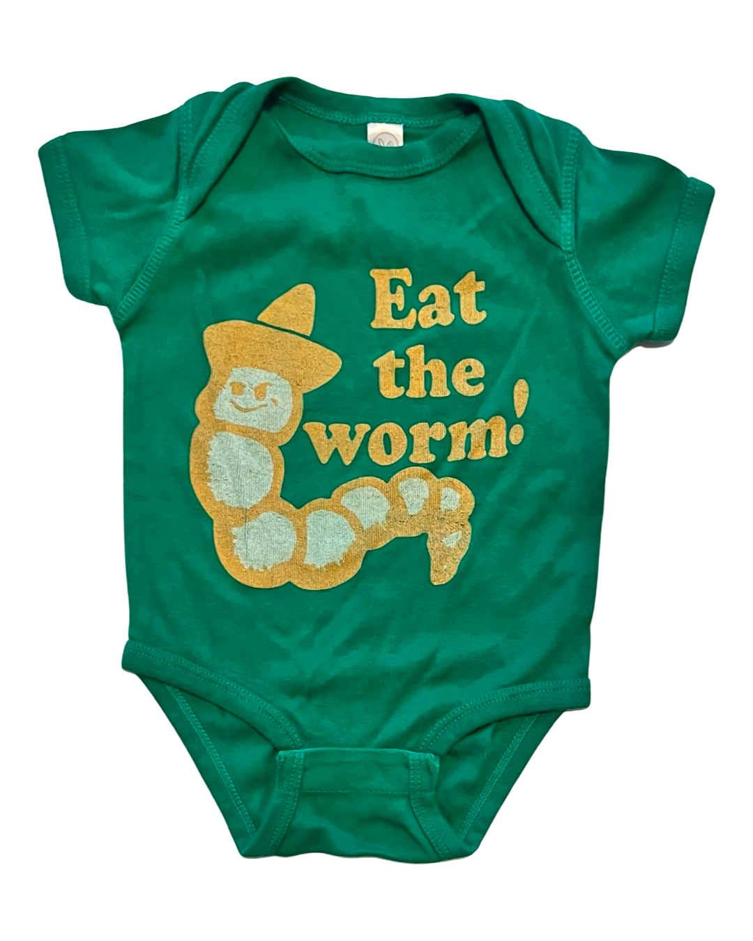 6M Baby Boy / Girl Small Shop Green Eat The Worm Onesie