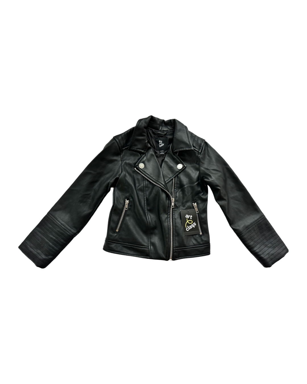 XS (4-5) Toddler Girl XS Black Faux Leather Art Class Motorcycle Jacket NWT