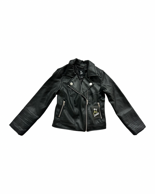 XS (4-5) Toddler Girl XS Black Faux Leather Art Class Motorcycle Jacket NWT