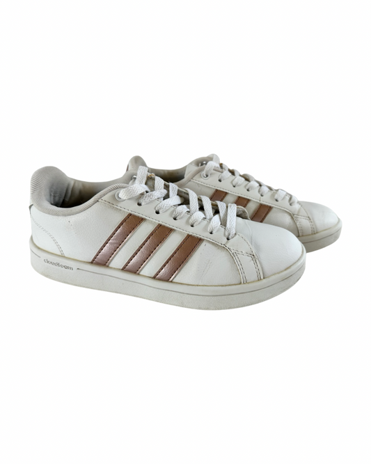 Women’s Size 6 Adidas White / Rose Gold Cloudfoam Sneakers Shoes