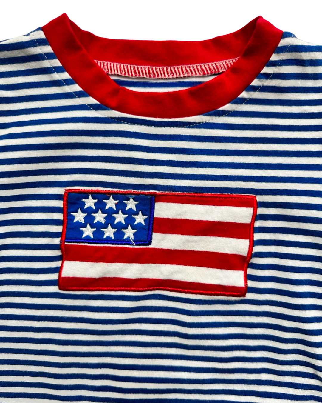 12M-18M XS Baby Boy Embroidered American Flag Shirt Top