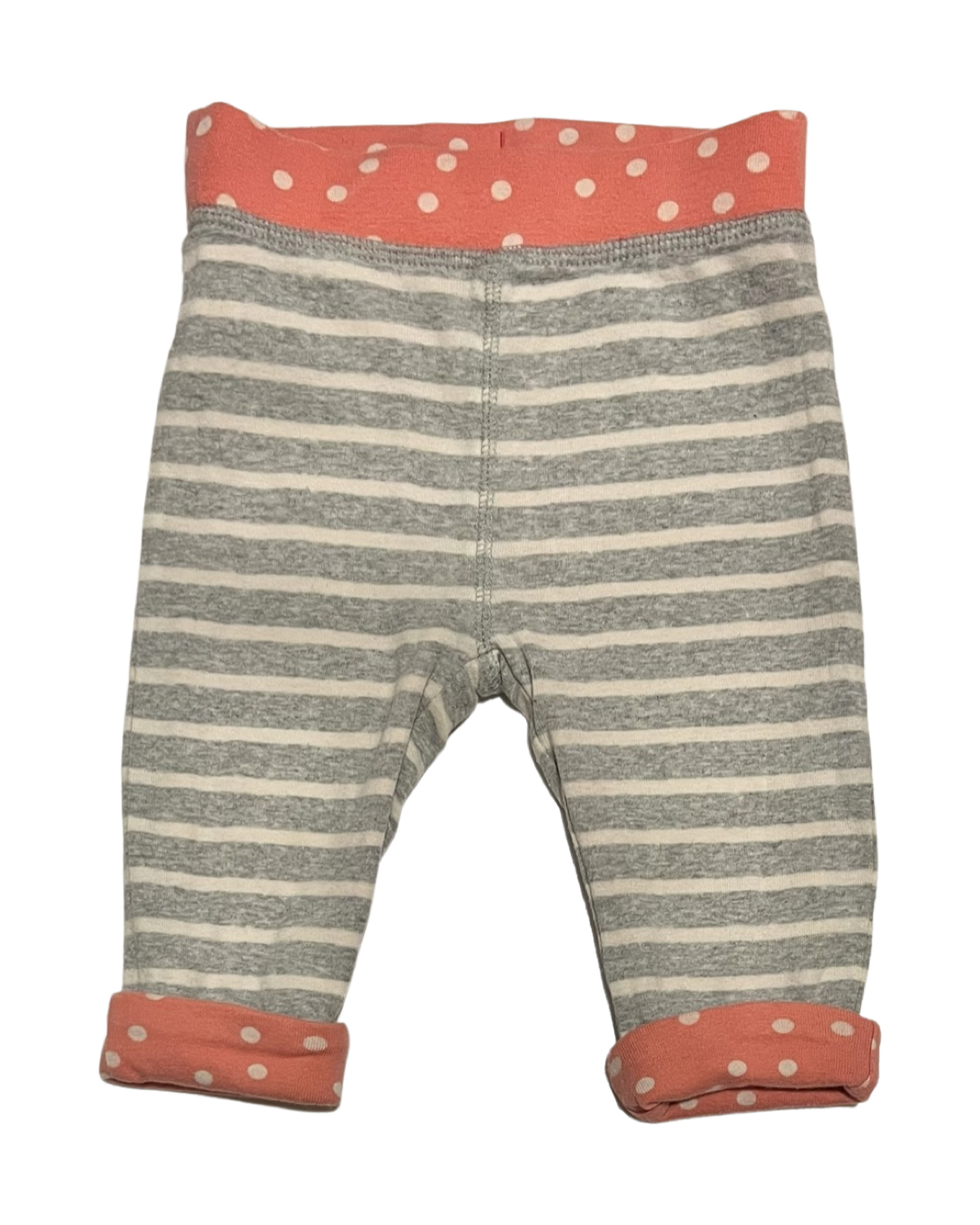6-12M Baby Girl Baby  Gray / Coral Reversible Joggers