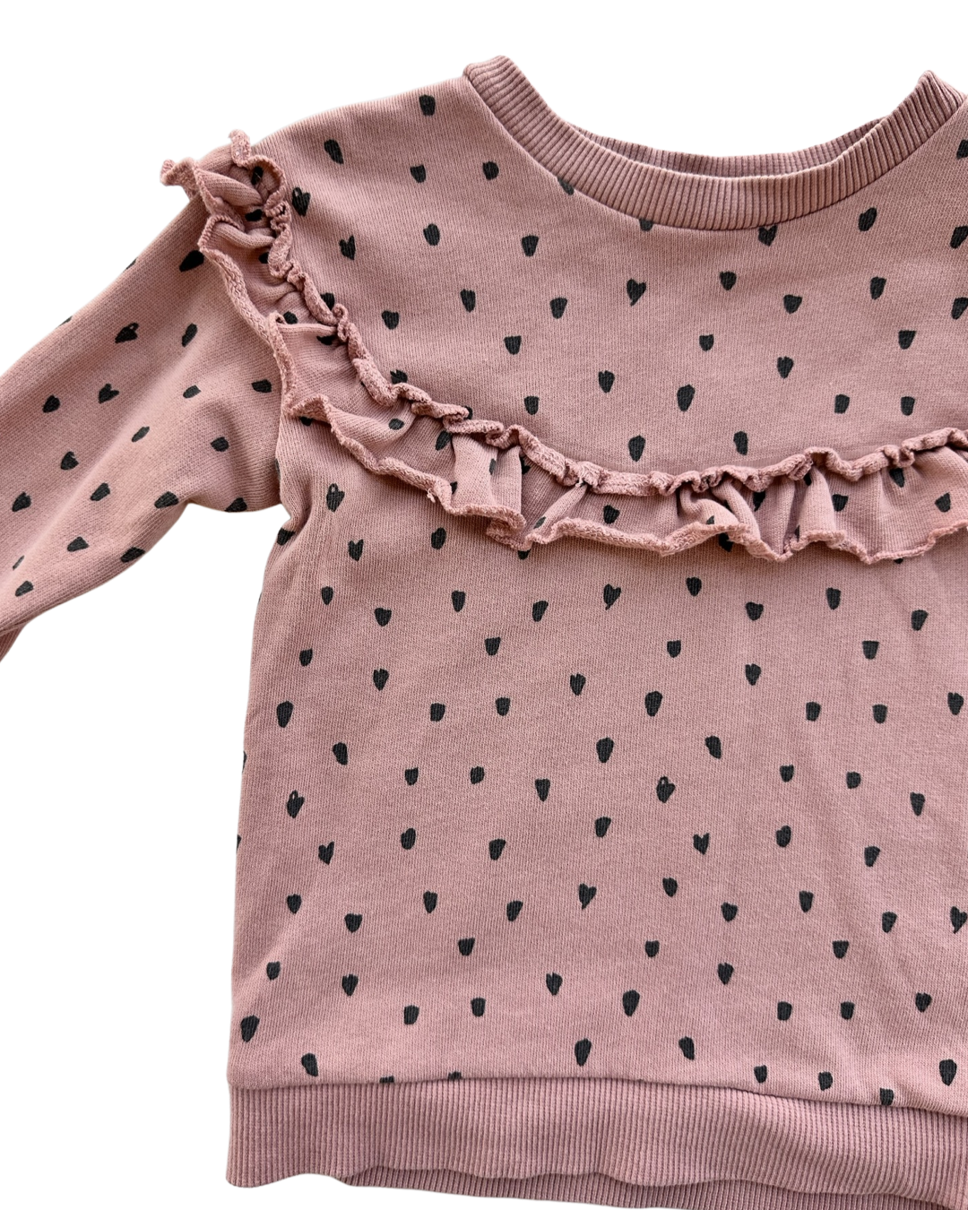 18M Baby Girl H&M Dusty Rose Pink Heart Sweatshirt