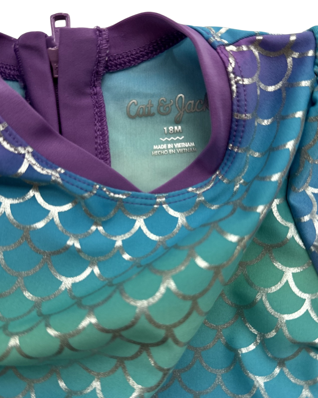 18M Baby Girl Cat & Jack Mermaid RashGuard Swim Suit