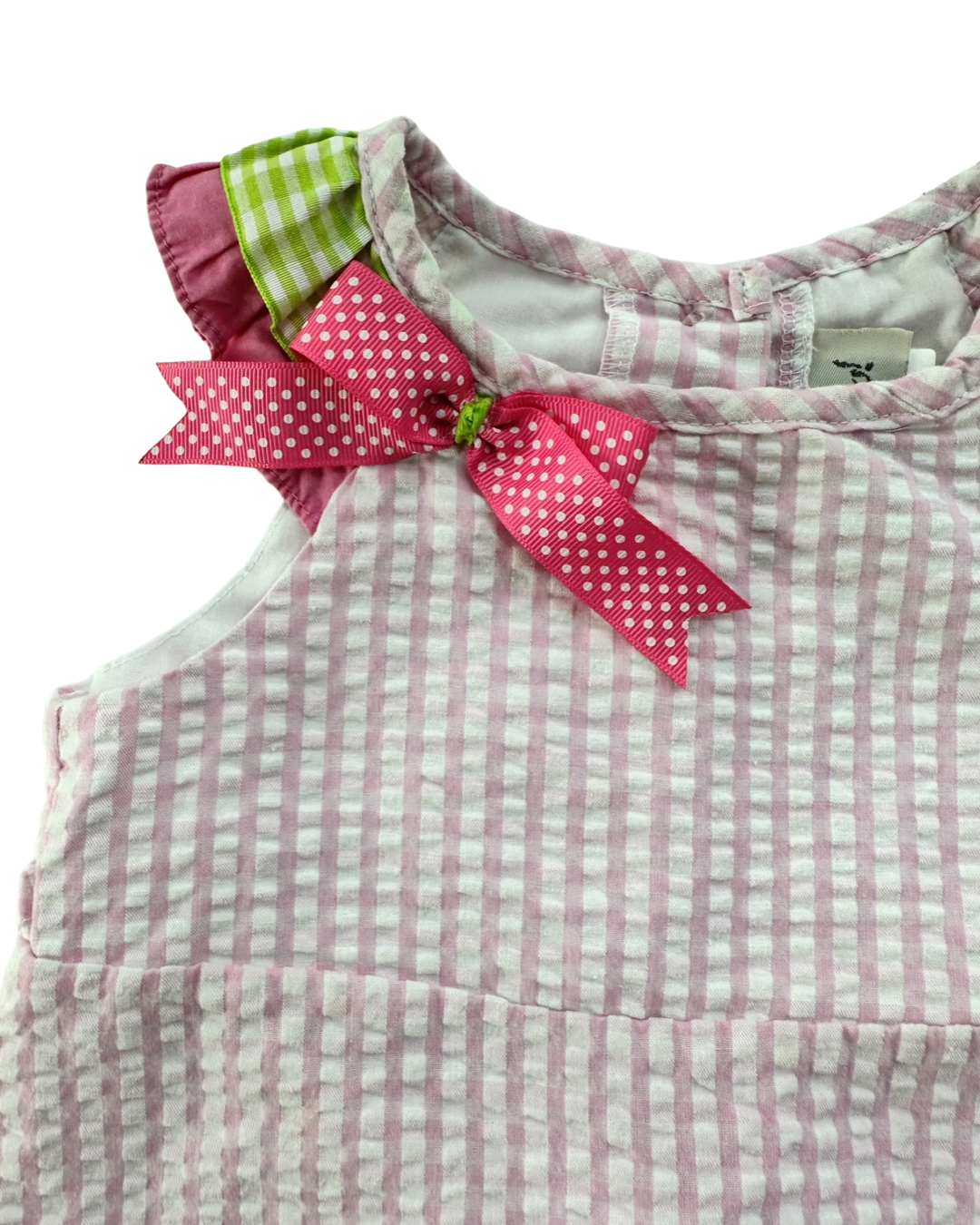 3T Toddler Girl Pink Seersucker Rare Too! Butterfly Dress