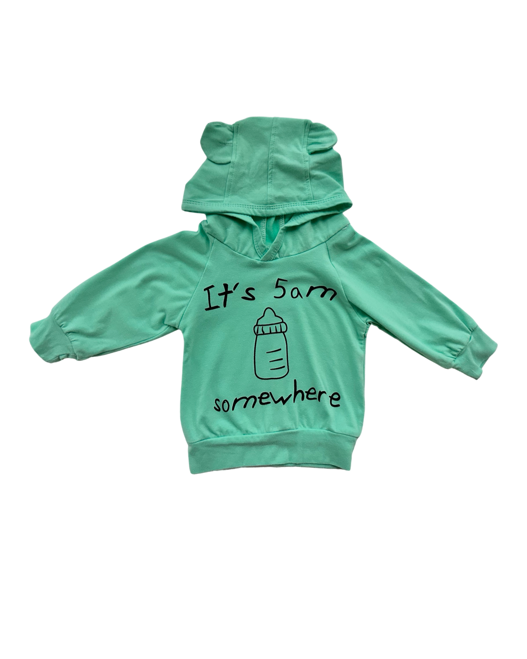0-6M Baby Boy / Girl Aqua It’s 5am Somewhere Hoodie