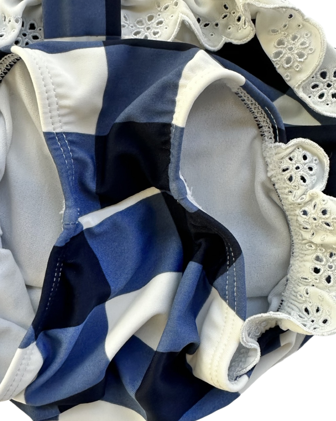 12M-18M Baby Girl Janie & Jack Blue / Navy Gingham Swim Suit