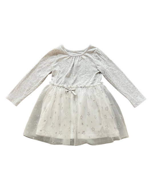 3T Toddler Girl Gray / White Star Tulle Cat & Jack Dress
