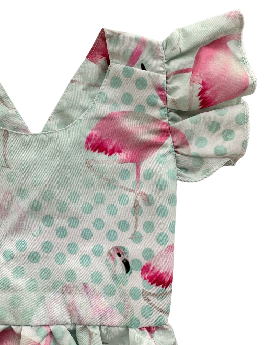 2T Toddler Girl Boutique Flamingo Crossback Bubble Romper