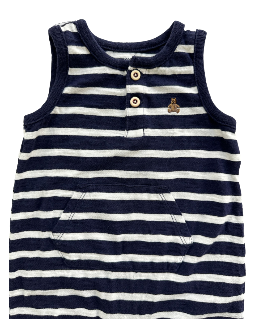 6M-12M Baby Boy Navy / White Striped Baby Gap Romper