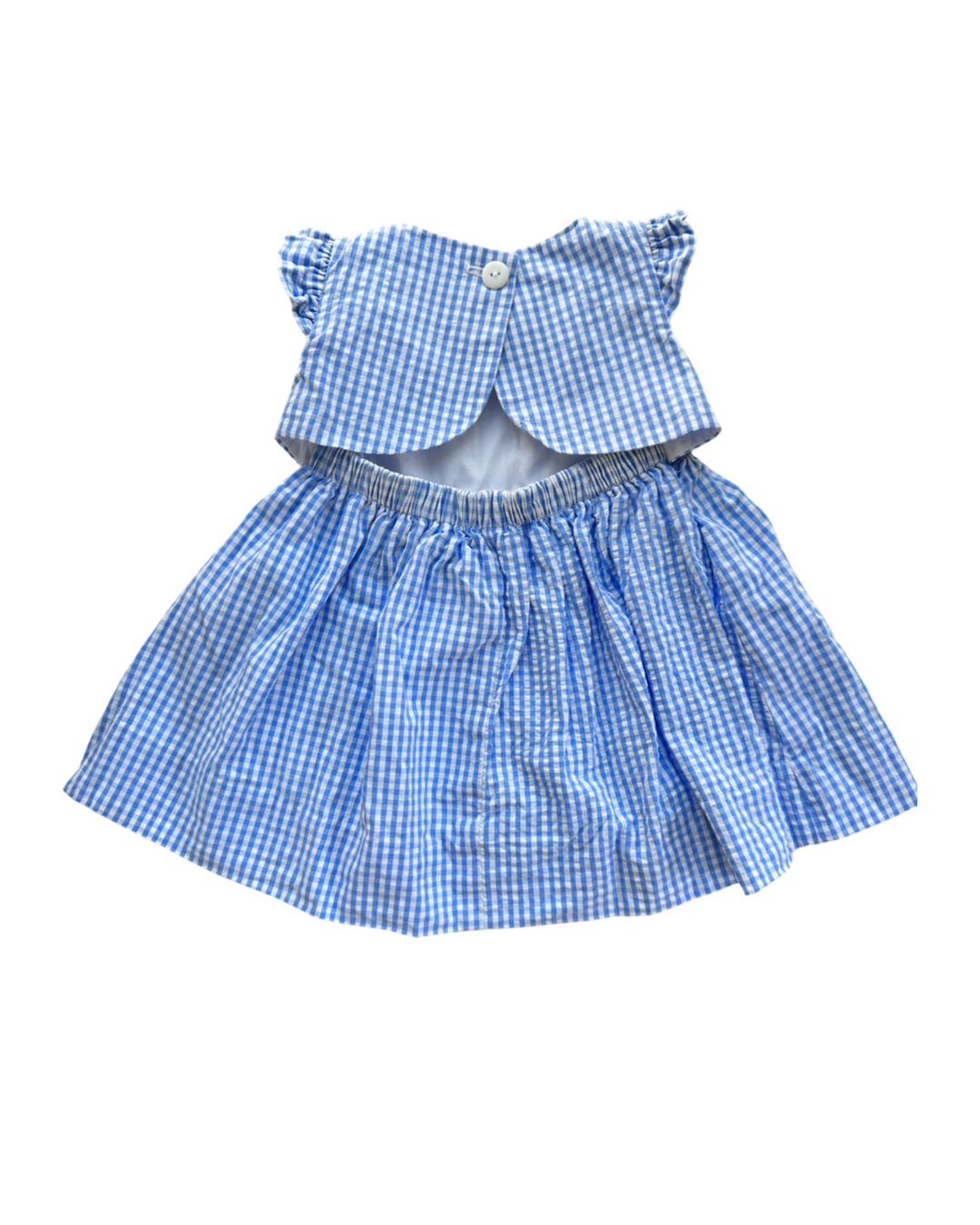 6M Baby Girl Florence Eiseman Blue Gingham Dress