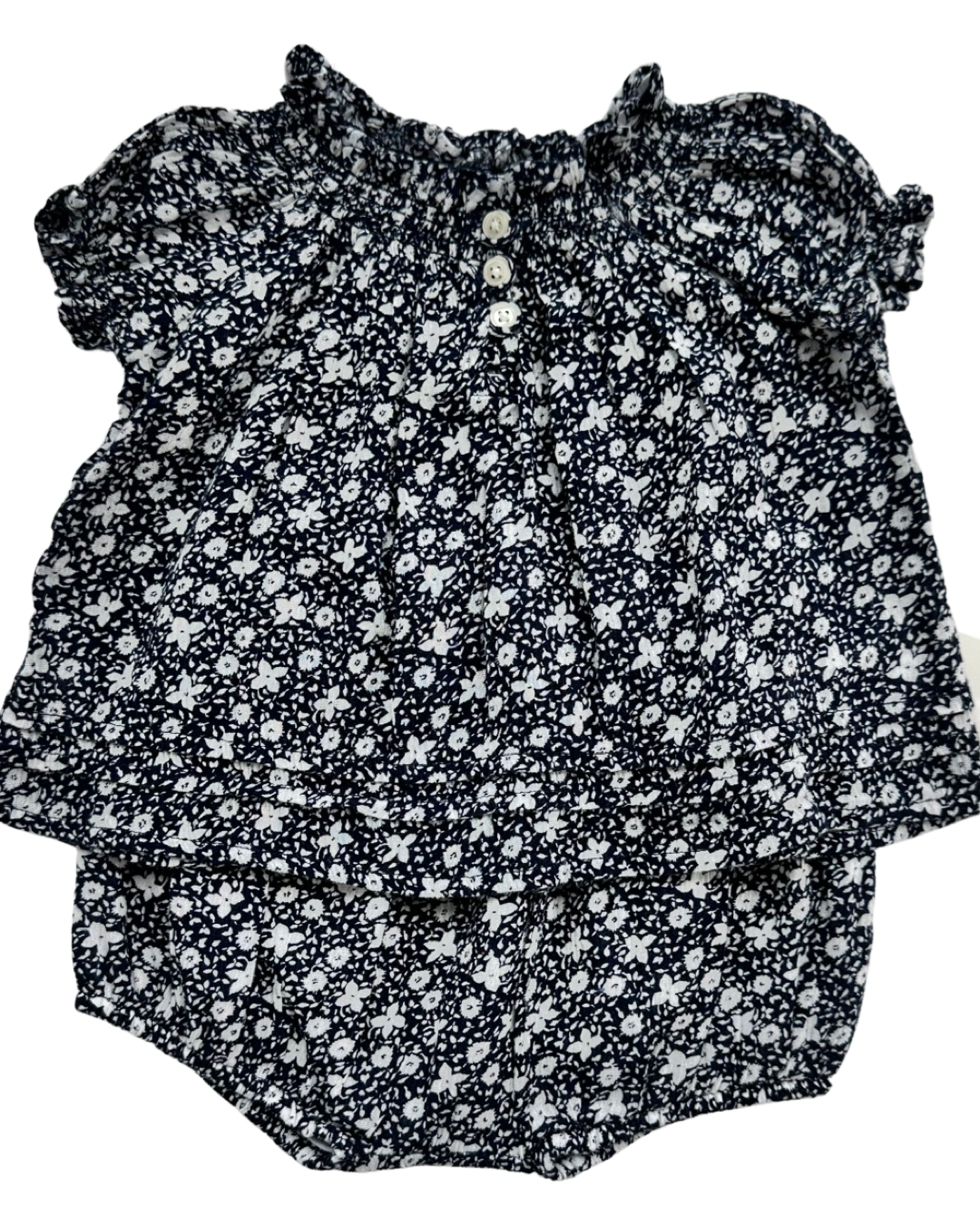 3M Baby Girl Navy Ralph Lauren Polo 2PC Bubble Short Set