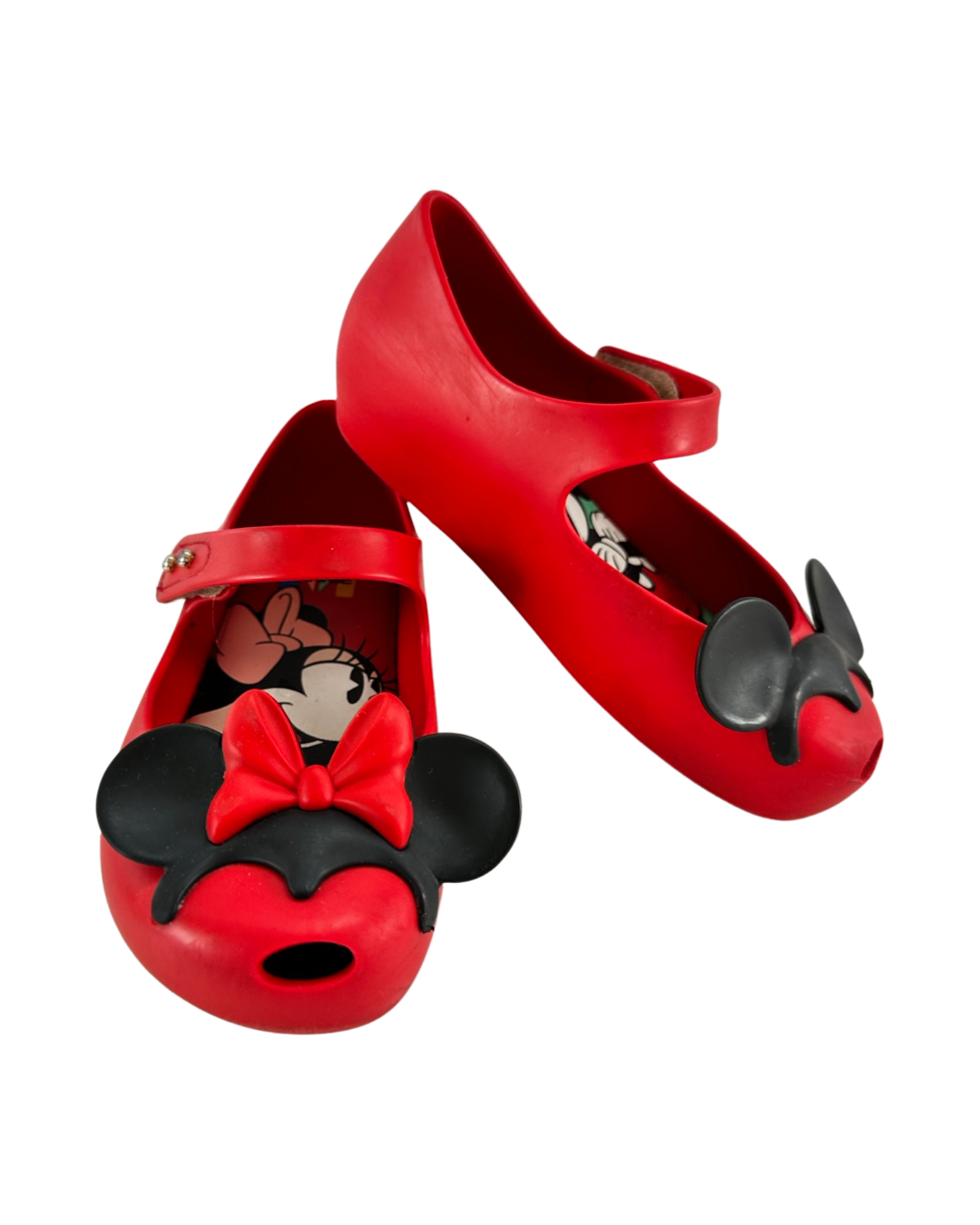 10C Toddler Girl Mini Melissa Disney Minnie & Mickey Red Mary Jane Shoes