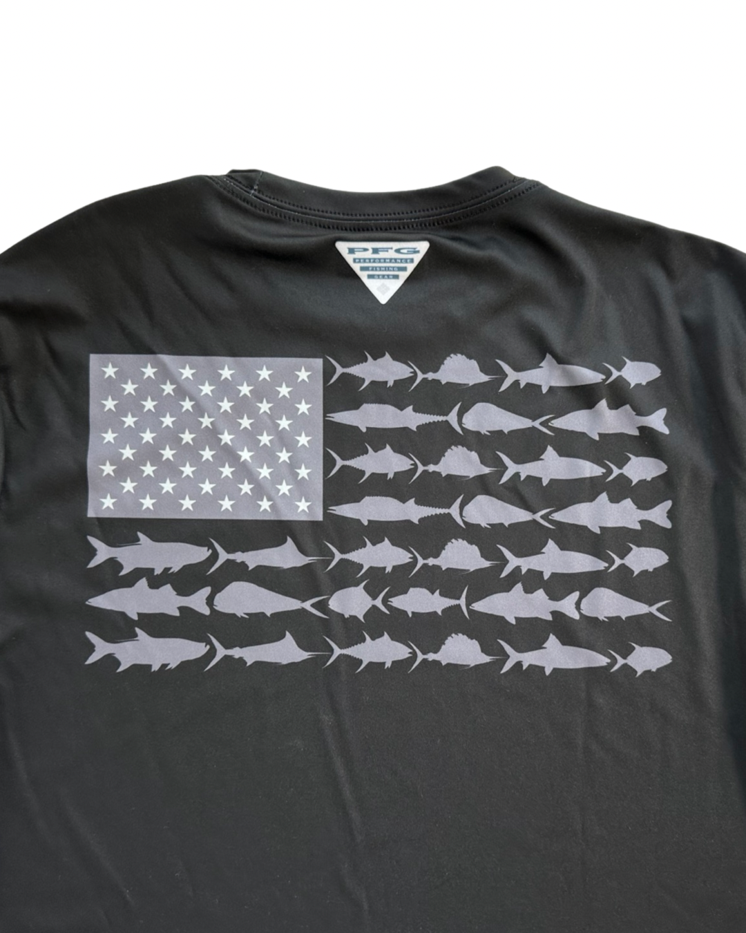 Men's Sz SMALL PFG Terminal Tackle Fish Flag™ Black Long Sleeve Shirt