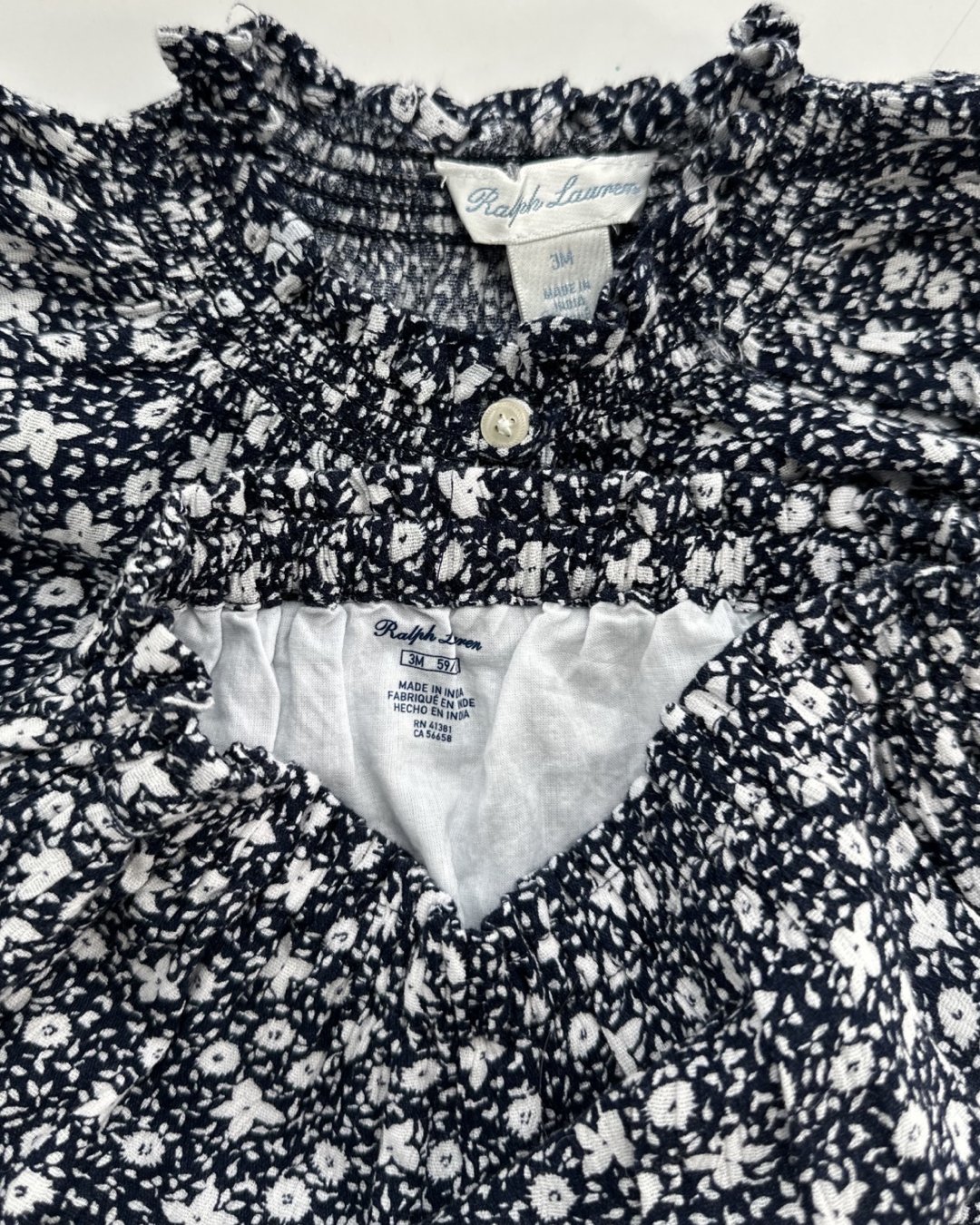 3M Baby Girl Navy Ralph Lauren Polo 2PC Bubble Short Set