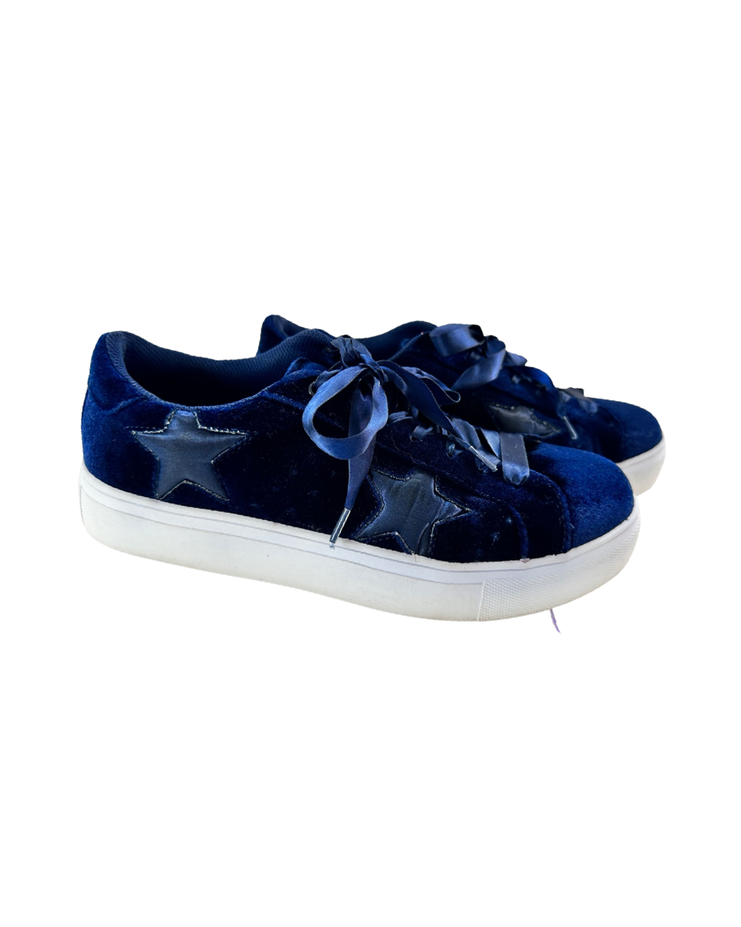 Women’s Size 10 Madden Girl Navy Velvet Starstruck Fashion Sneakers Shoes