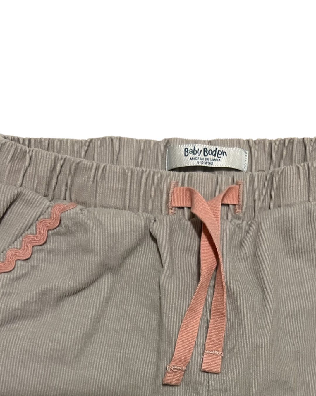 6-12M Baby Girl Baby Boden Gray Corduroy Pants