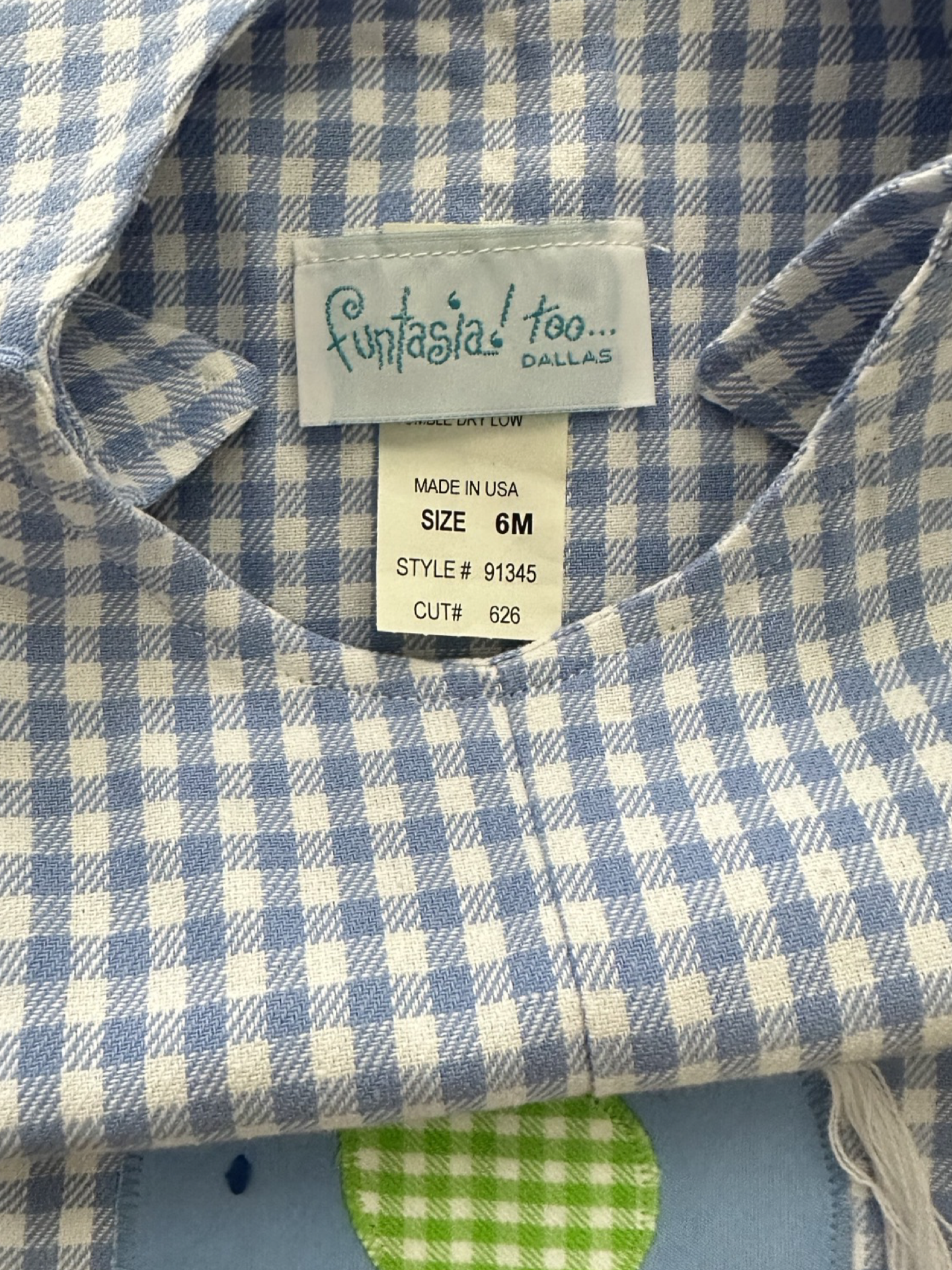 6M Baby Boy Blue Gingham Funtasia Too! Boutique Elephant Longall