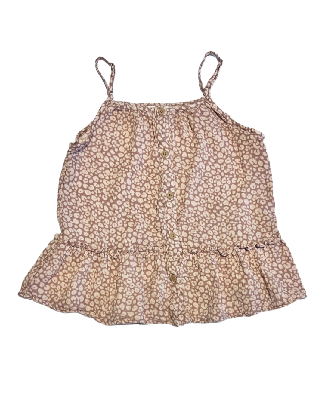Girls L Size 10/12 Cat & Jack Dusty Rose Muslin Cheetah Print Tank Top