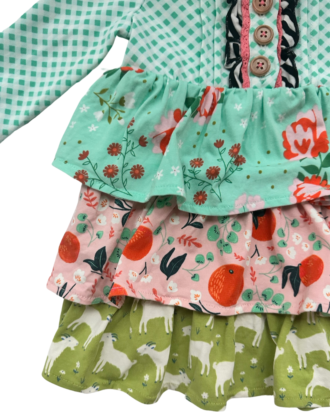 6-12M Baby Girl Matilda Jane x Joanna Gaines Teal Floral Seedling Dress w/ Bloomers