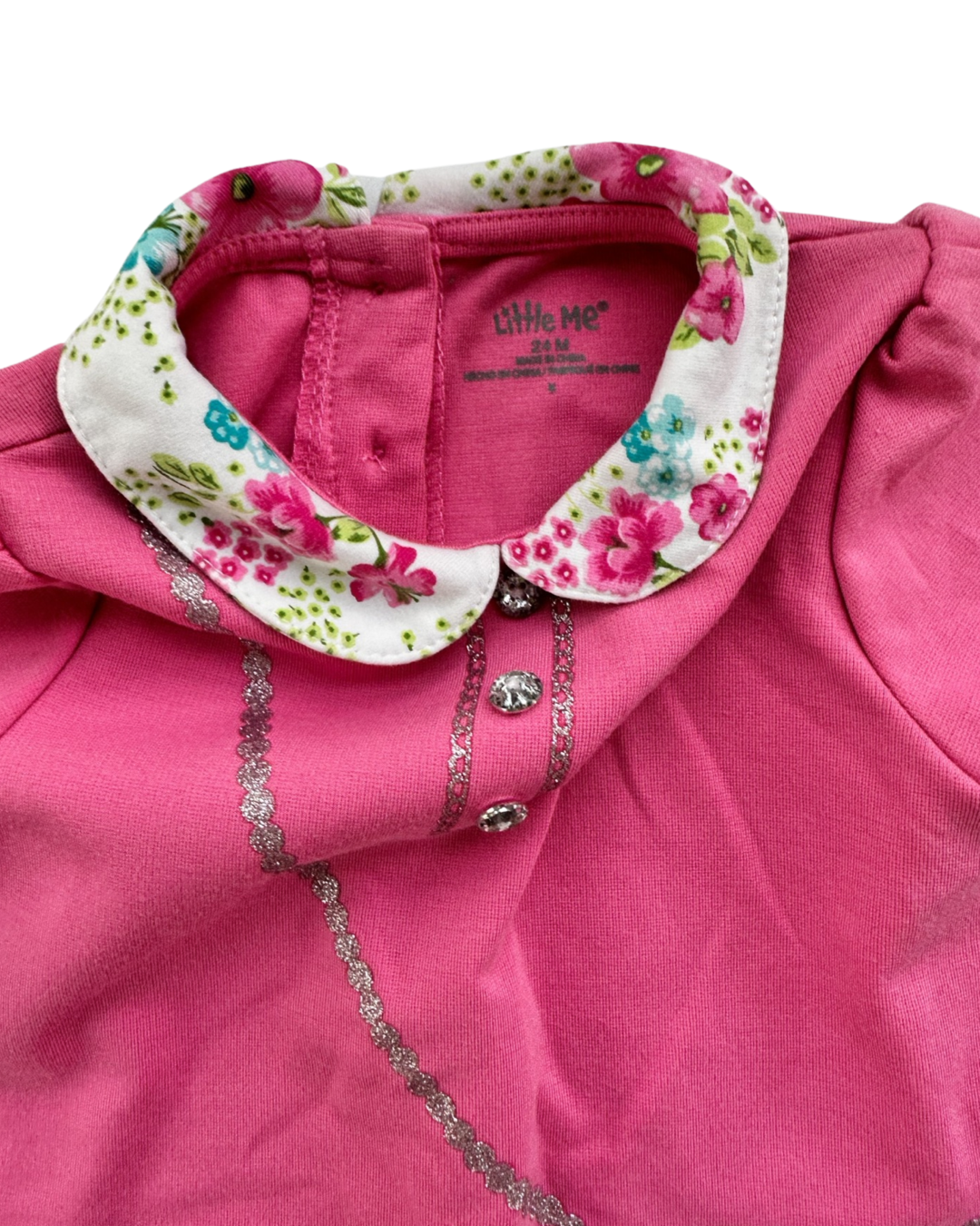 24M Baby Girl Little Me Pink Floral Purse Dress