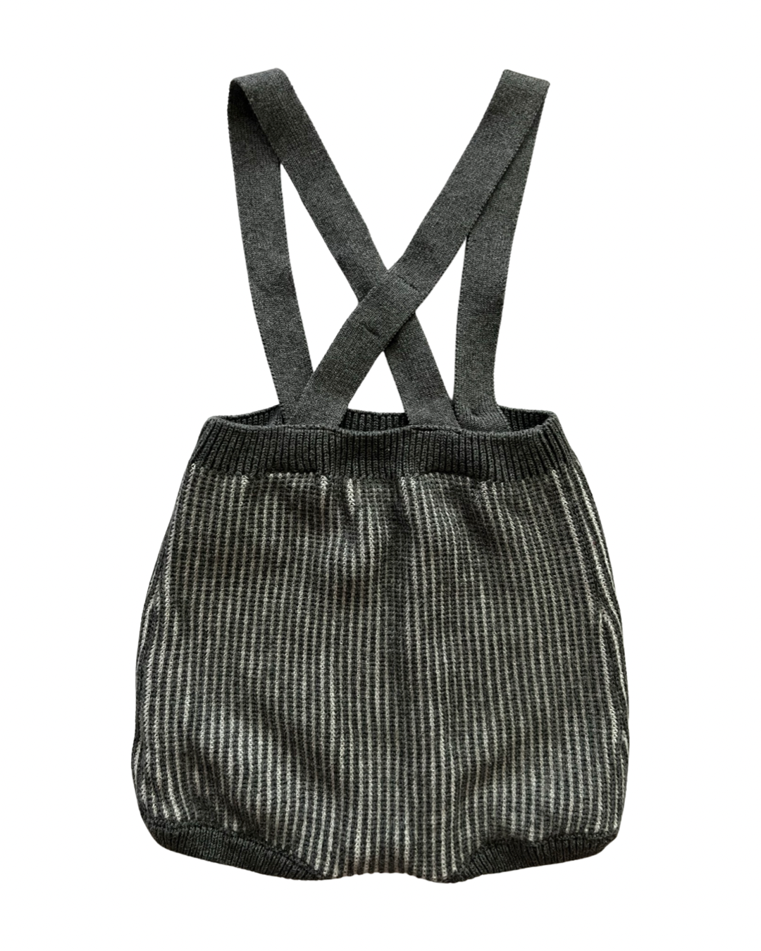 12M Baby Boy Gray Cat & Jack Suspender Bubble Shorts Romper